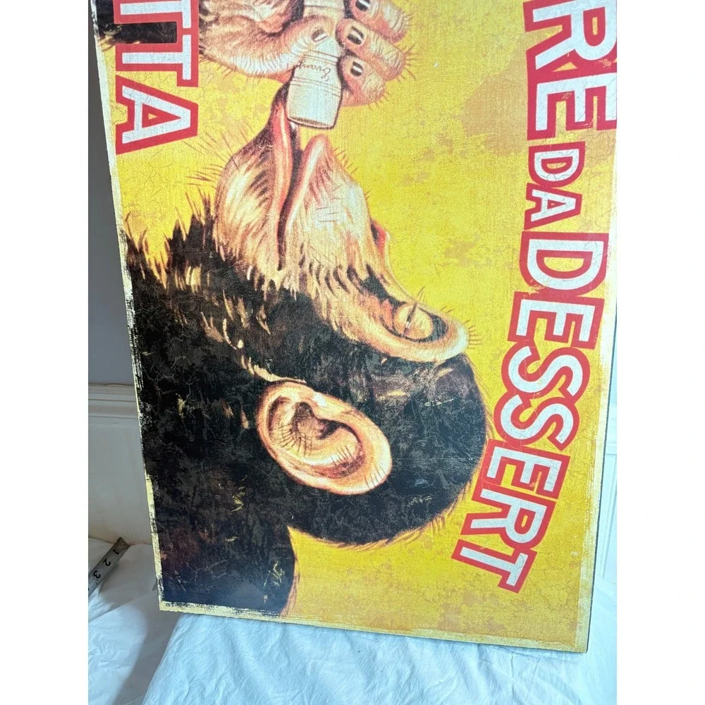 Z Gallerie Liquore Da Dessert Anisette Monkey Vintage Style Wall Art Decor 20x39